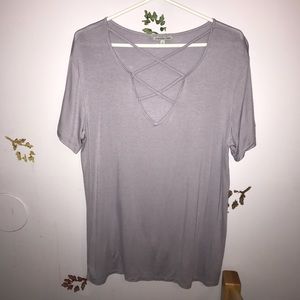 Purple short sleeve shirt